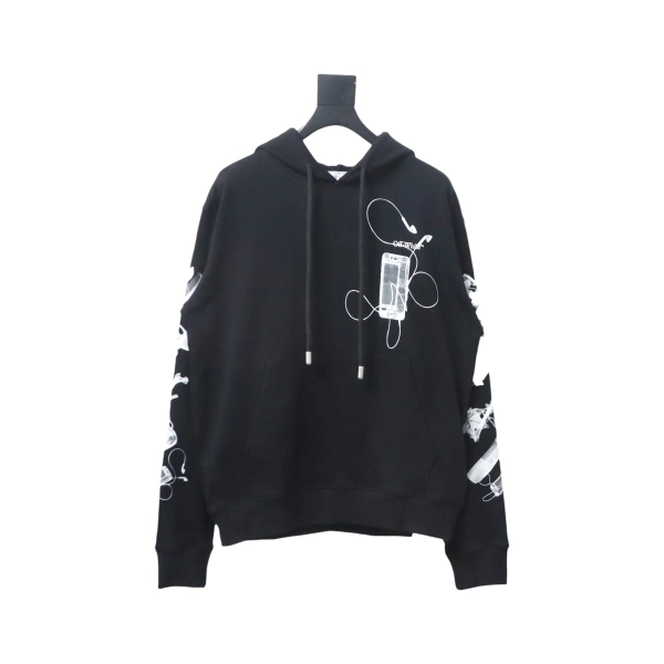 Off-white Ink-splashed arrow twill oil painting graffiti hoodie