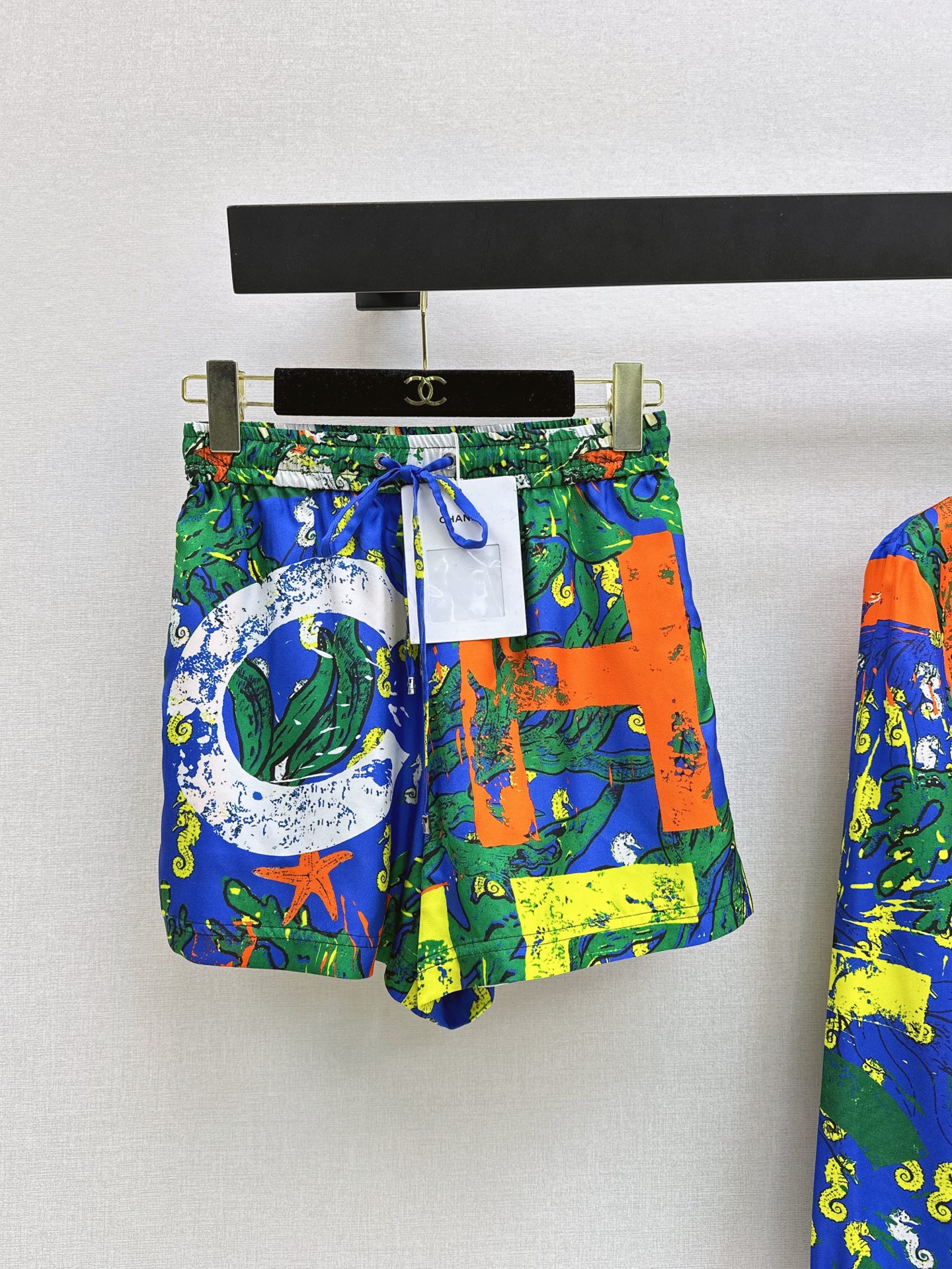 Chan New printed silk shorts