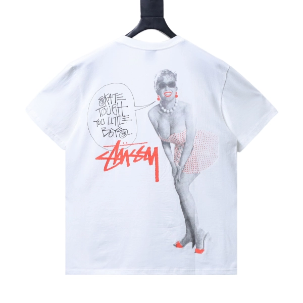 Stussy Monroe Print Short Sleeve Shirt white