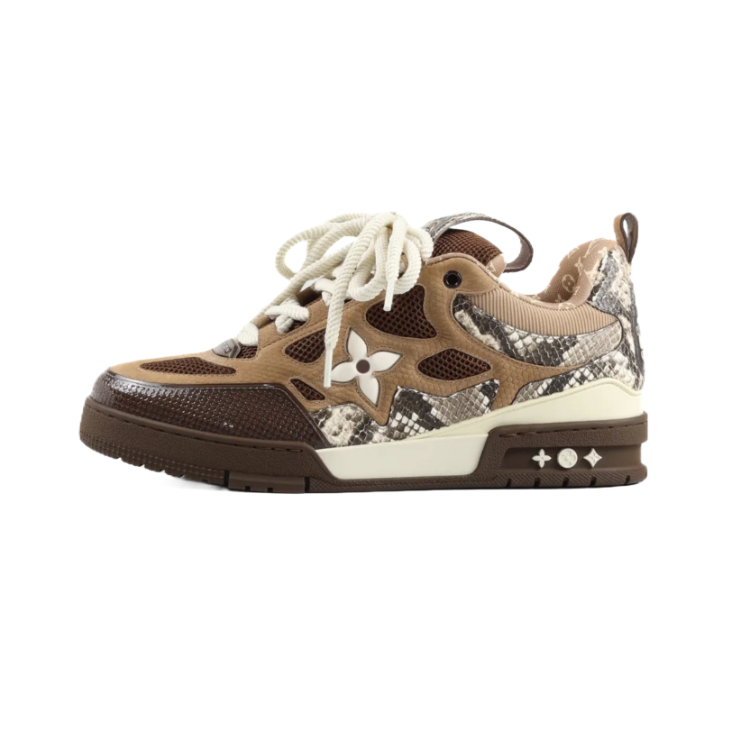 Pkkicks God Batch LOUIS VUITTON Skate Sneaker Brown Snakeskin