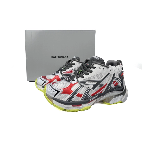 Balenciaga Runner White Black and Red 677402 W3RB2 9167