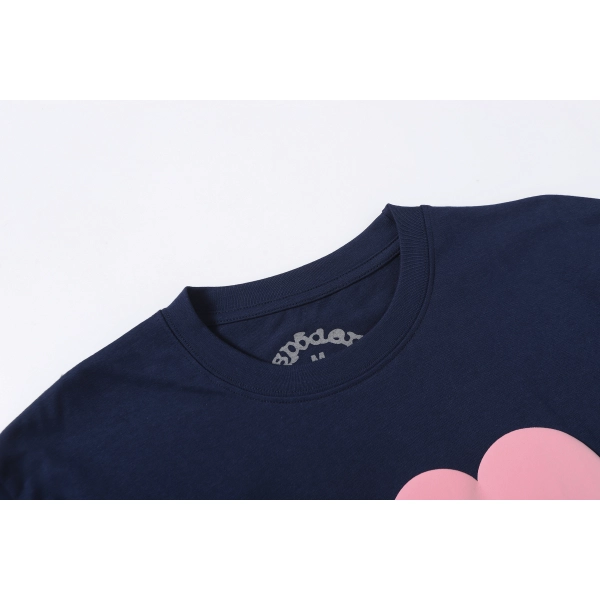 Sp5der T-Shirt T001 blue  pink heart