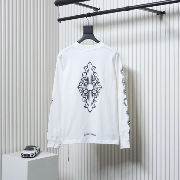 Chrome Hearts Fleur Cross Long Sleeve T-Shirt White