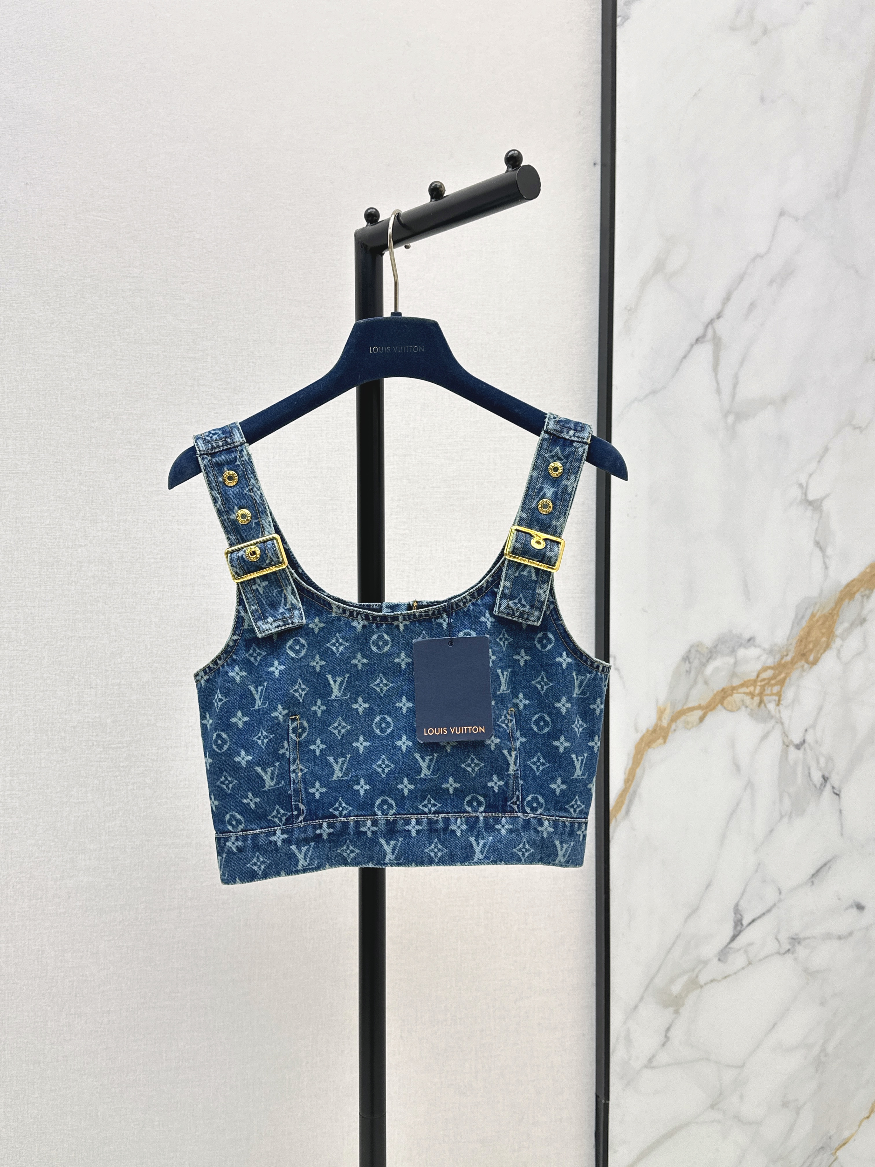 Louis New Denim Bustier Strap Vest