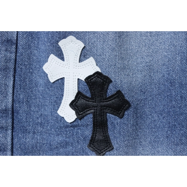 Chrome Hearts Miami Art Basel White Black Cross Patch Jeans