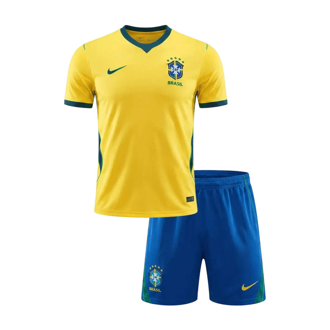 Kid's Brazil Home Soccer Kit 2026 World Cup - Jersey + Shorts