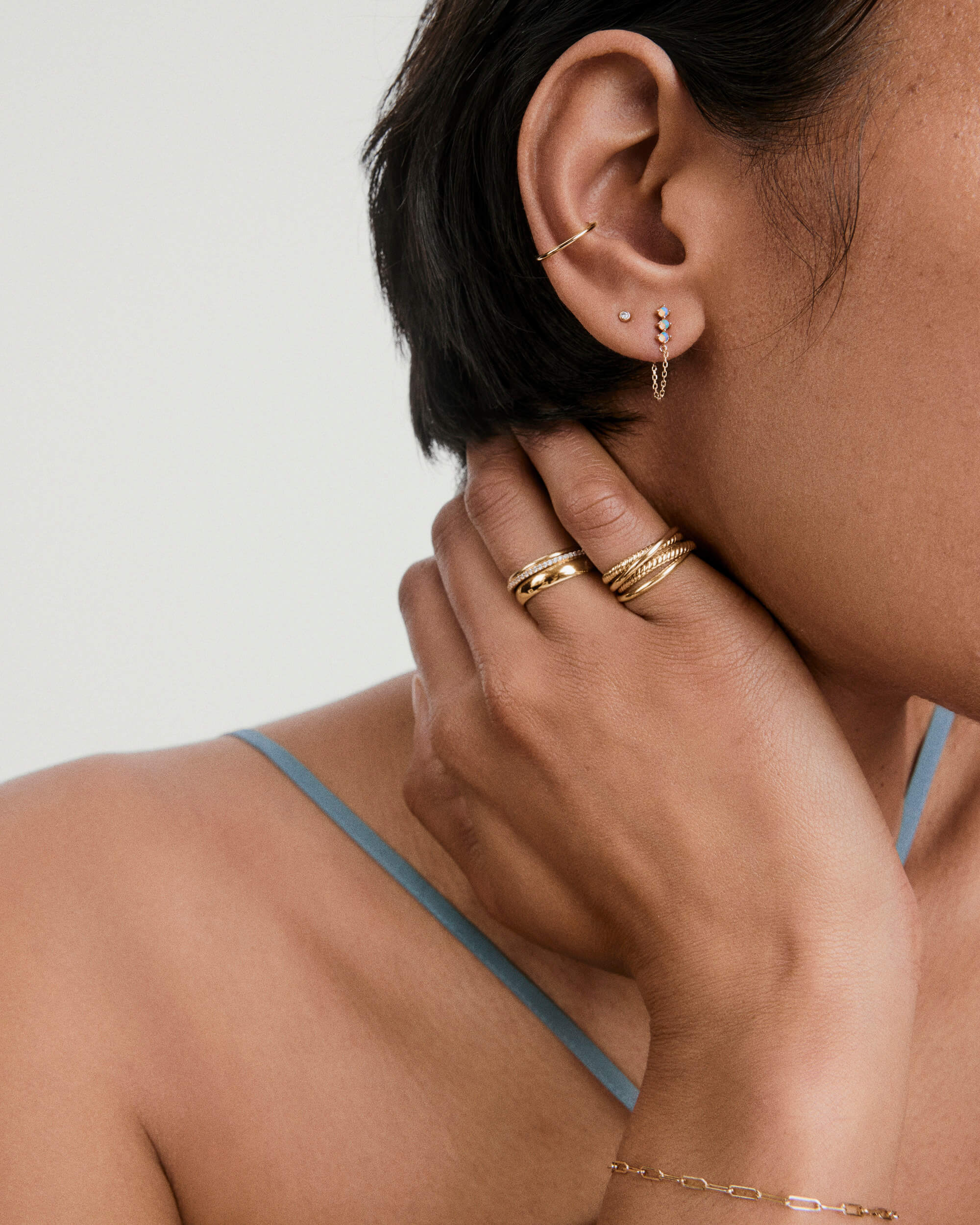 Single Trio Chain Stud