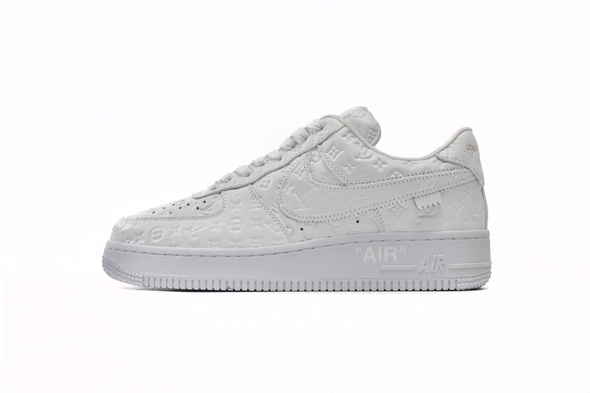Pkkicks God Batch LOUIS VUITTON x Nike Air Force 1 Triple White LK0221
