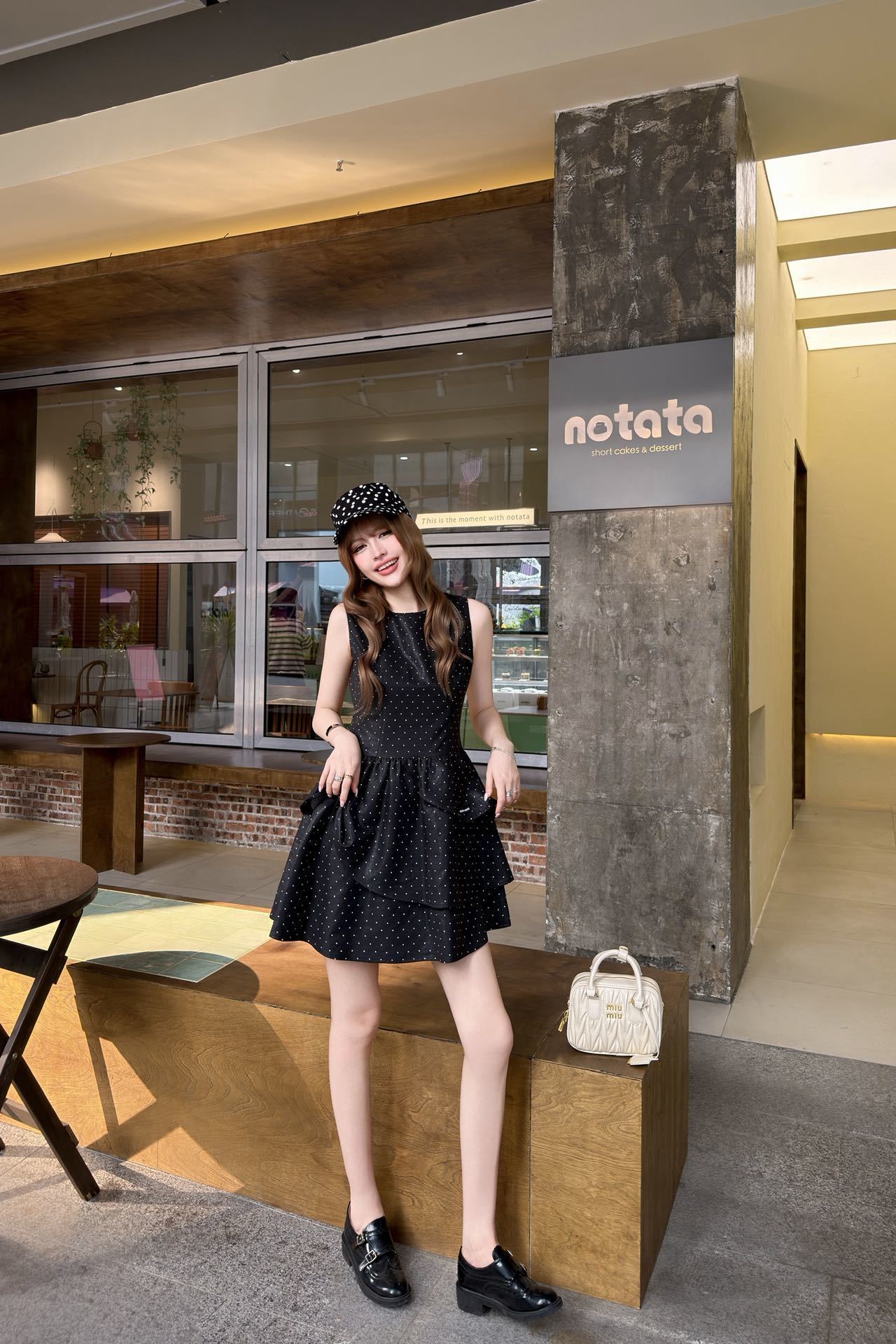 Miu New Polka Dot Sleeveless Dress