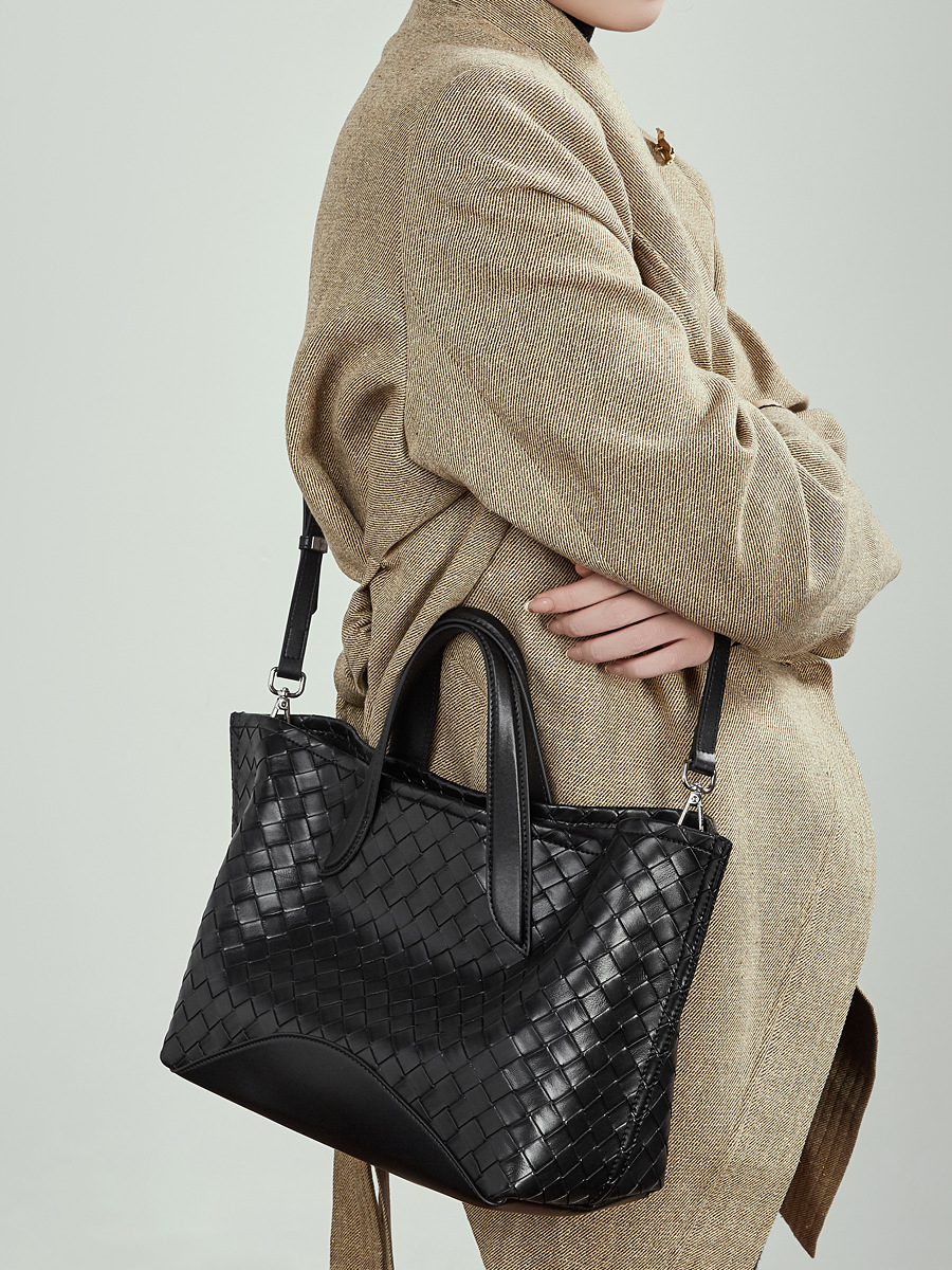 Woven Leather Tote Bag for Women