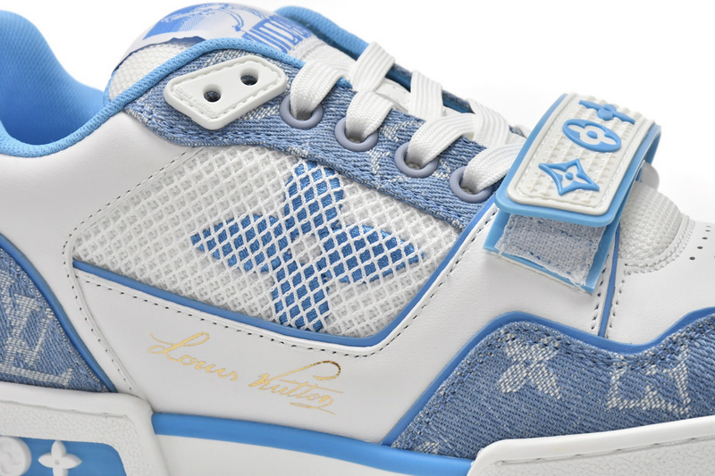 Pkkicks God Batch LOUIS VUITTON Trainer Blue Cloth Surface GO0232