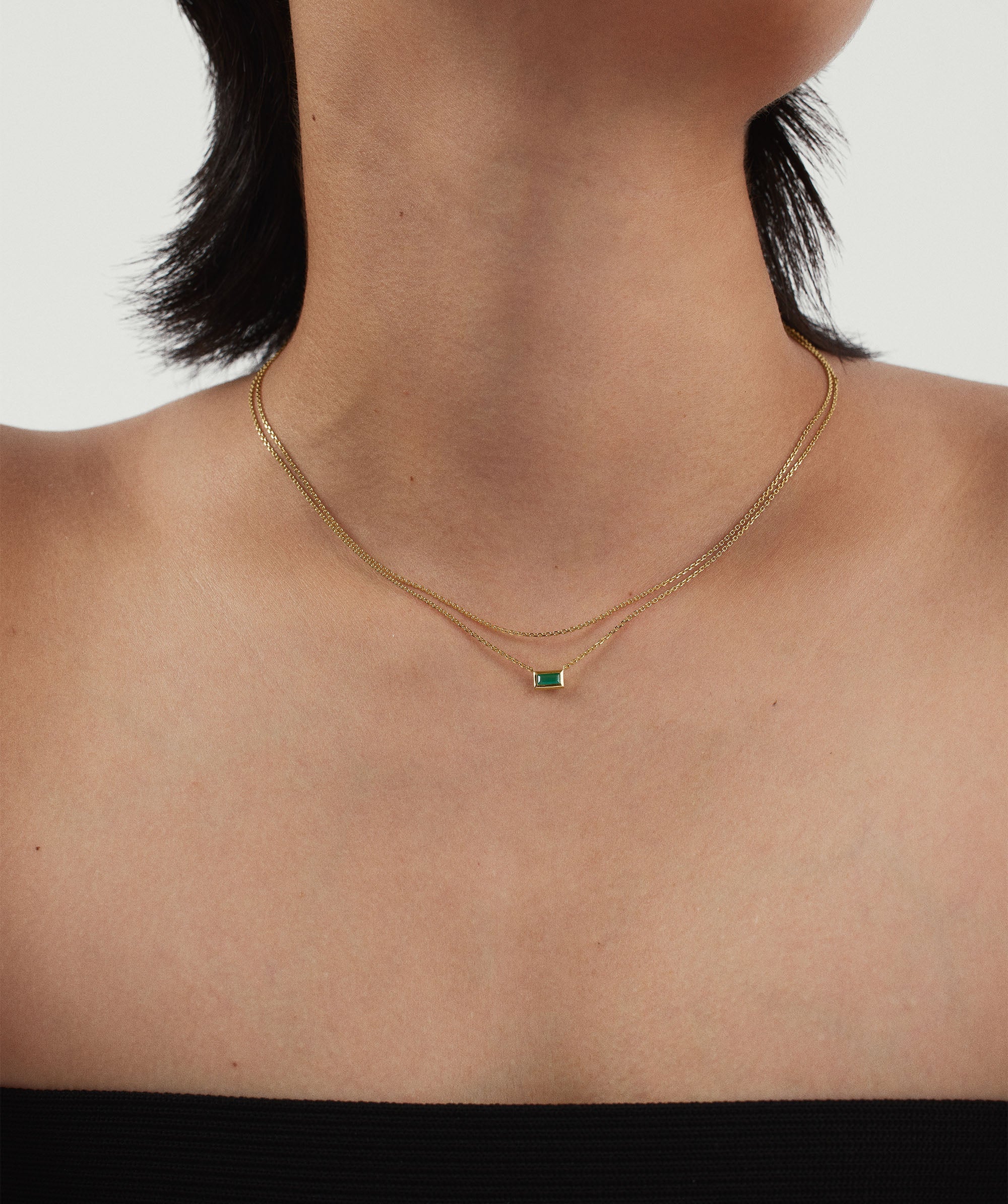 Layered Baguette Necklace