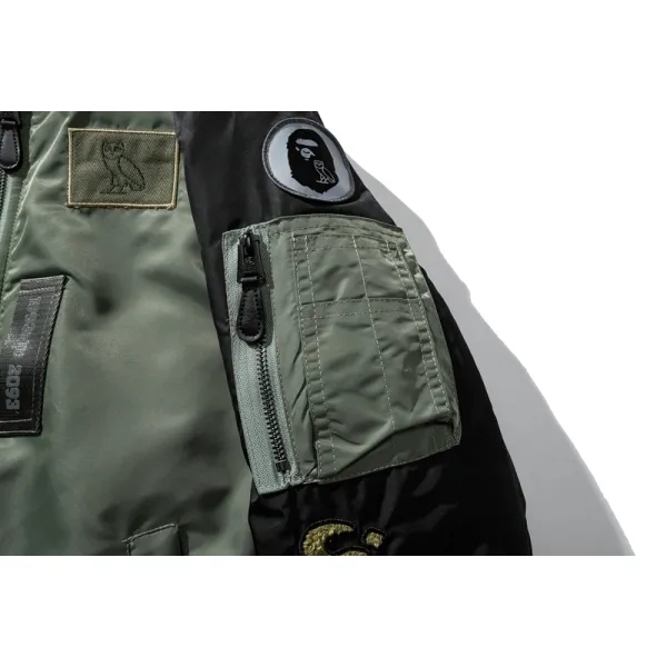 Bape x OVO Loose Fit MA-1 Jacket Olive Drab 1I73-141-902