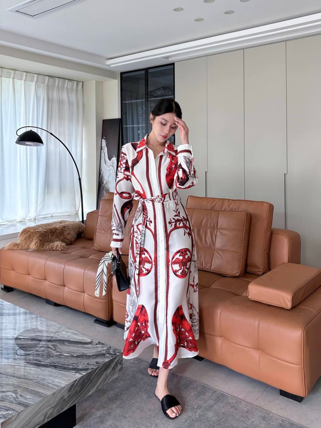 Herm New Printed silk dress