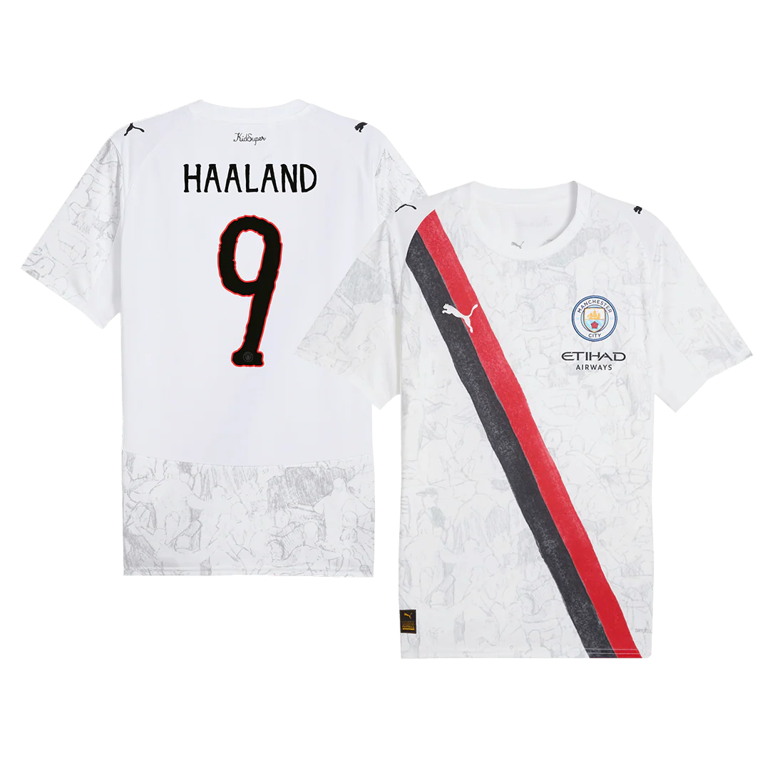 HAALAND #9 Manchester City KidSuper Soccer Jersey 2025/26 White - Club World Cup