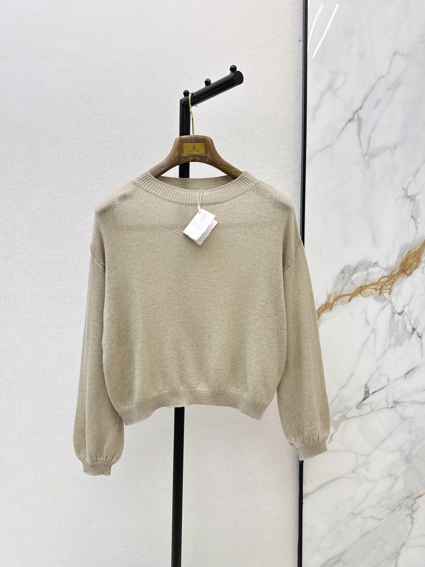 Brun New Shimmer Sequin Knit Sweater