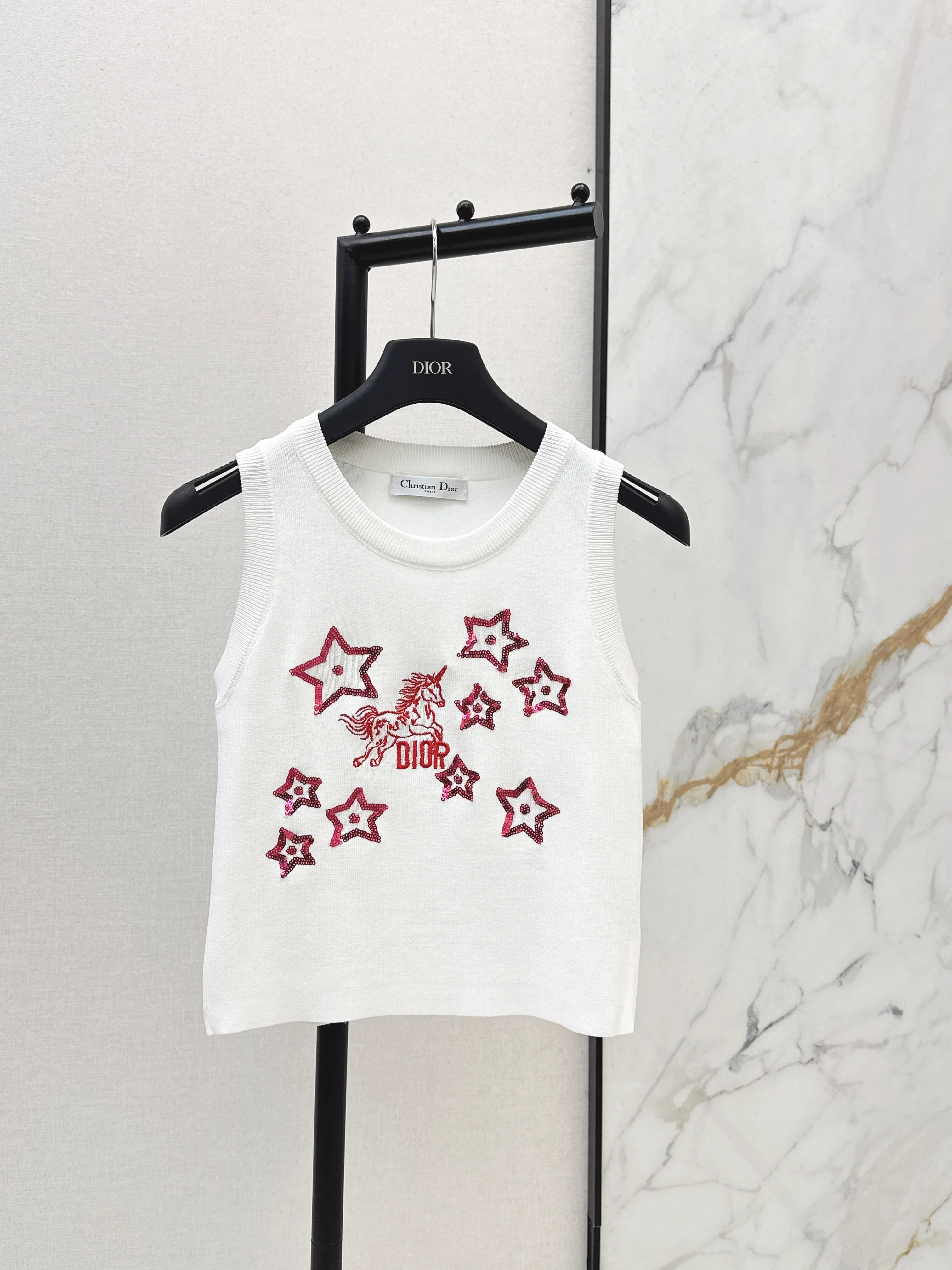 CD NEW embroidery knitted vest
