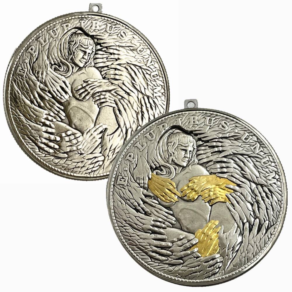 Movable Mechanical Coin  'Goddess Of Thousand Hands'  Sexy Girl Roman Booteen Coin Hobo Nickel Morgan Dollar Amazing Art Collectible Creative Gift Handmade Commemoration Coin