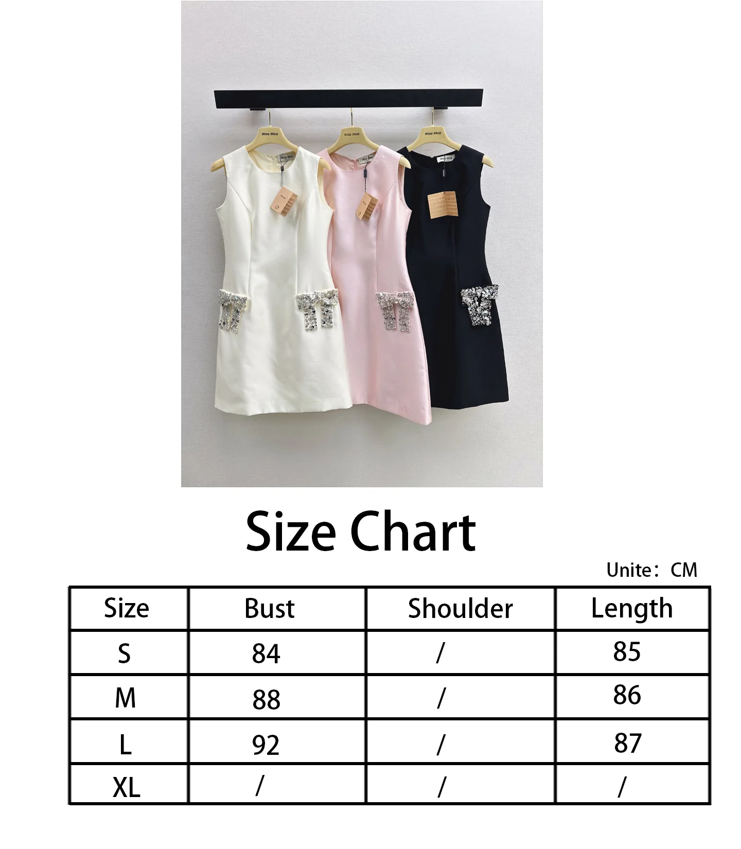 Miu NEW rhinestone sleeveless dress