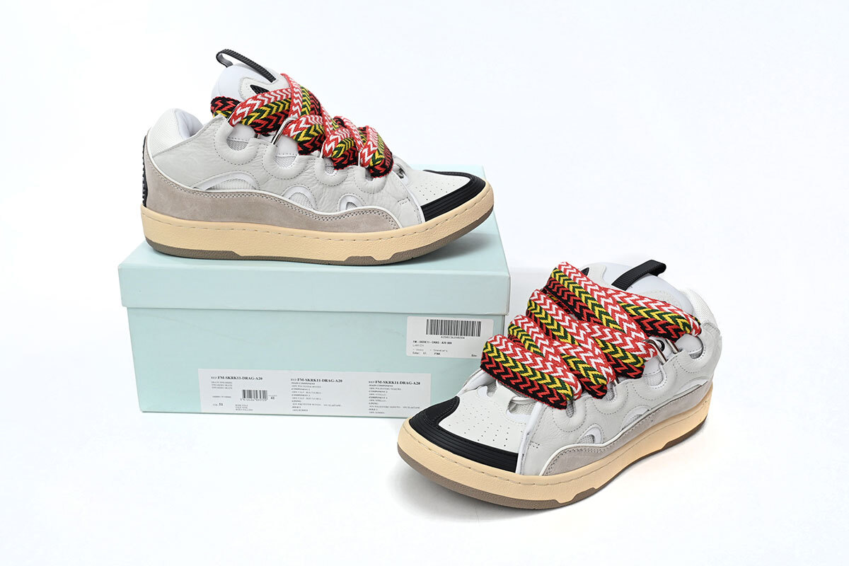 Lanvin Leather Curb White Black Gum