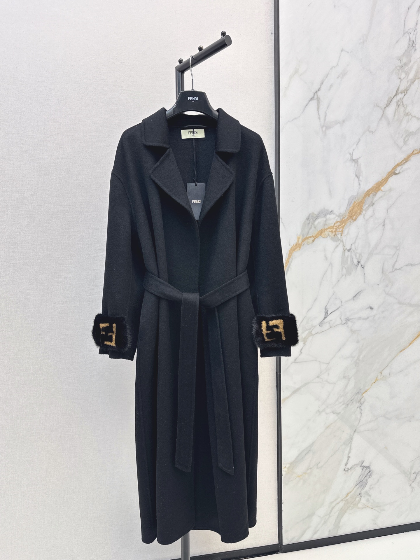 Fend New Mink fur collar coat