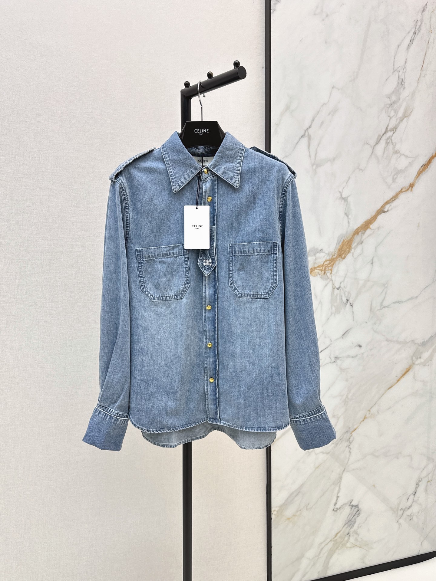 Celi New Embroidered Denim Shirt Jacket