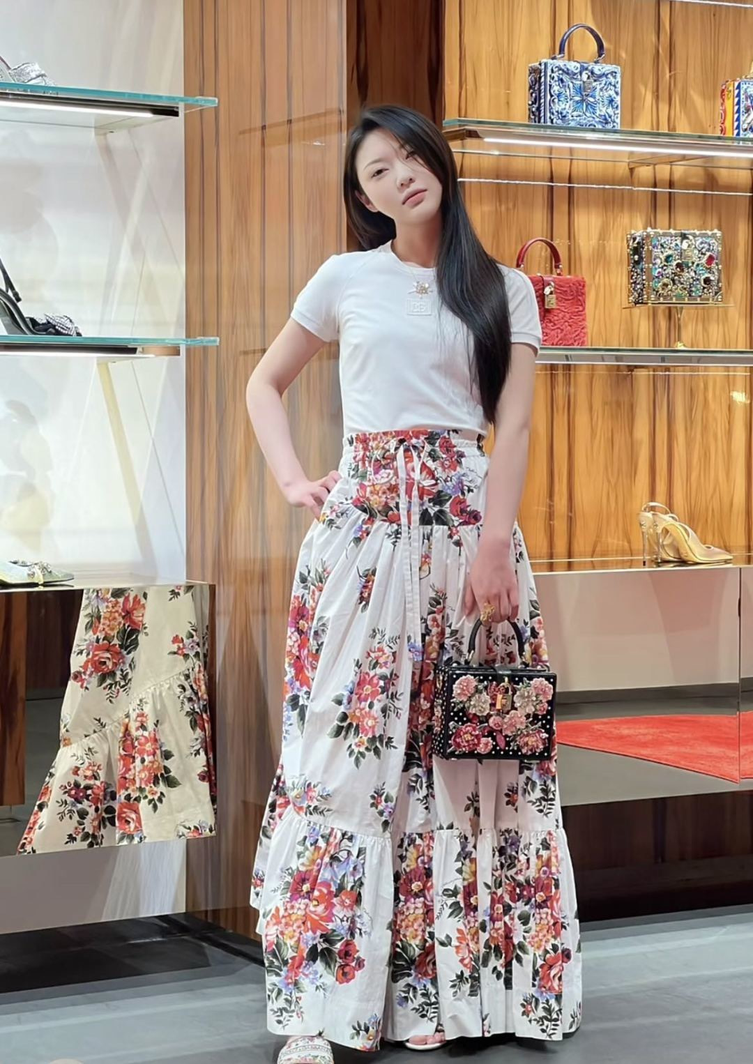 Dolc New Vintage floral pattern printed skirt