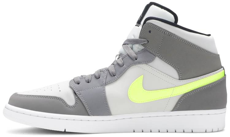 Air Jordan 1 Mid 'Gun Smoke Volt' 554724-072