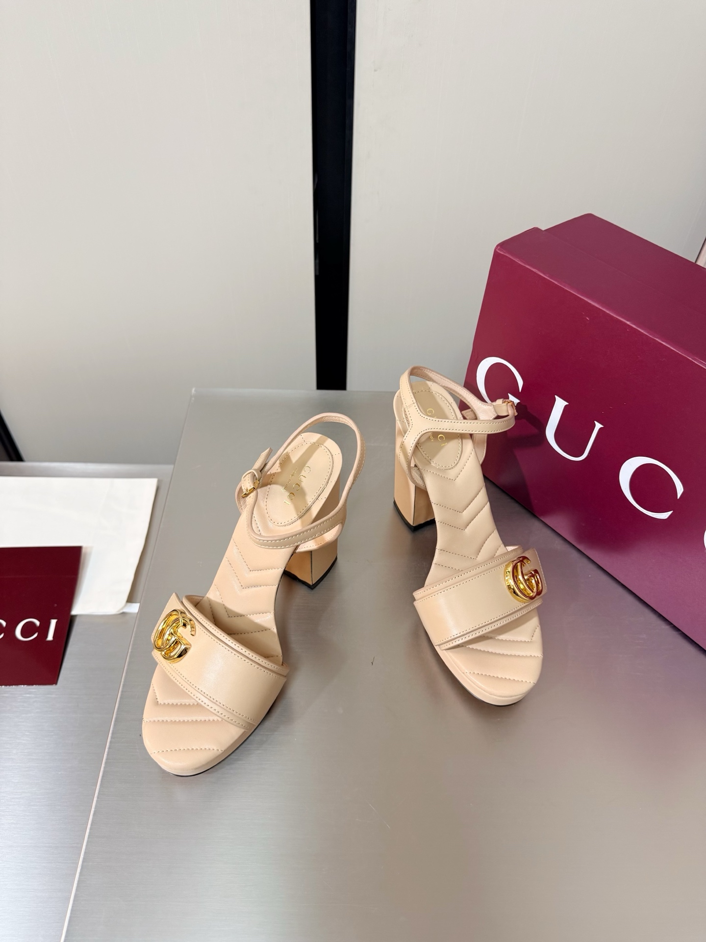 Gucc New Double G Accessories Chunky Heel Shoes