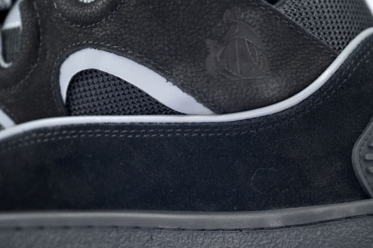 Lanvin Leather Curb Sneaker Black Grey