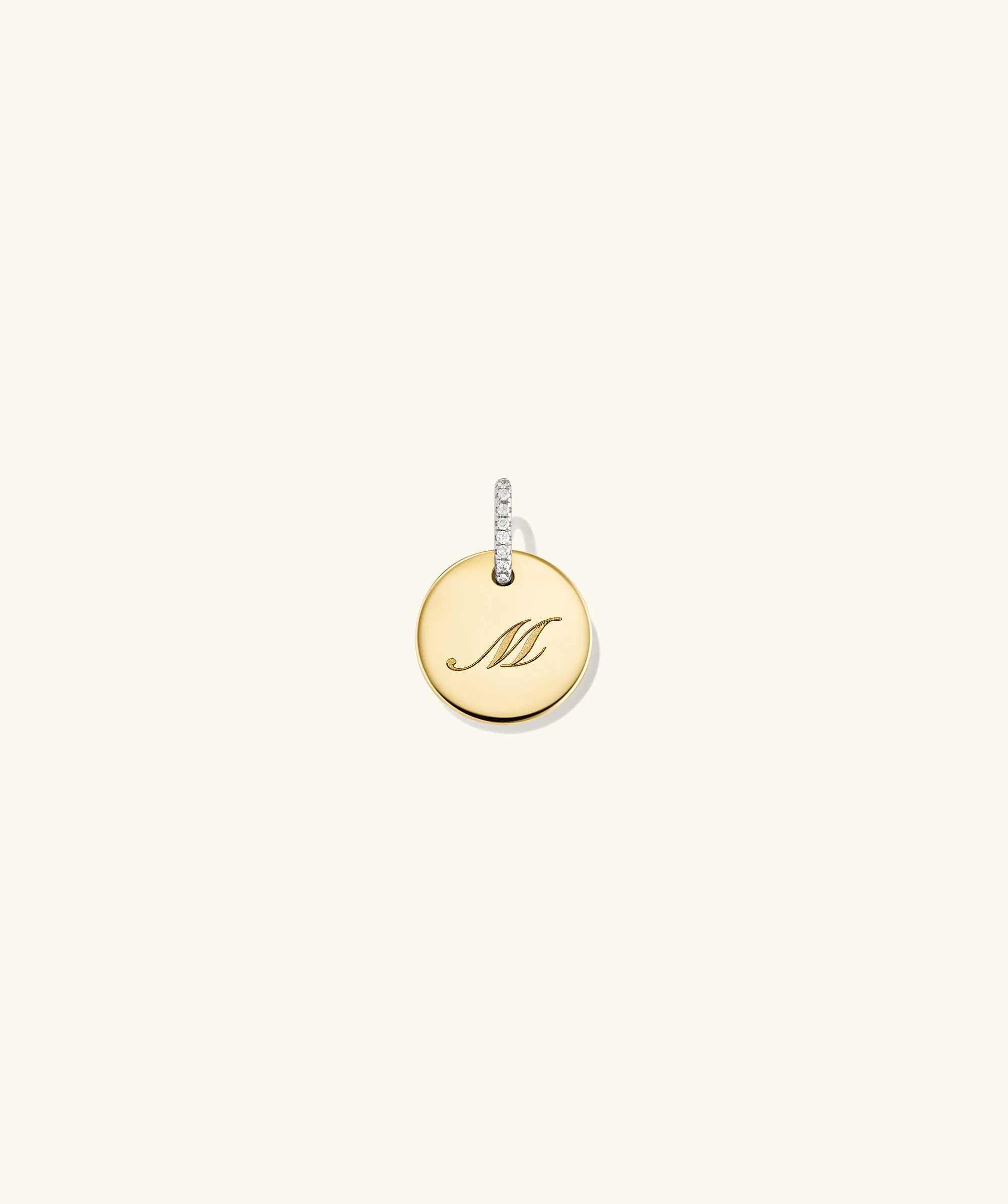 Disc Pavé Diamond Engravable Charm