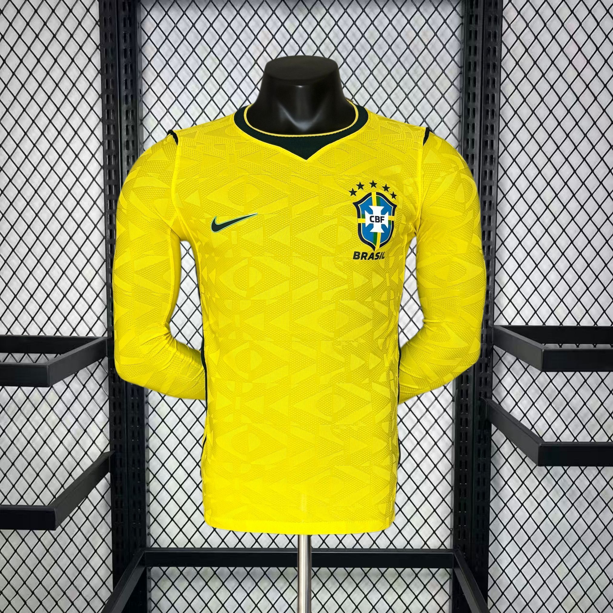 Mens Brazil 2026 World Cup Home Long Sleeve Jersey Player Version