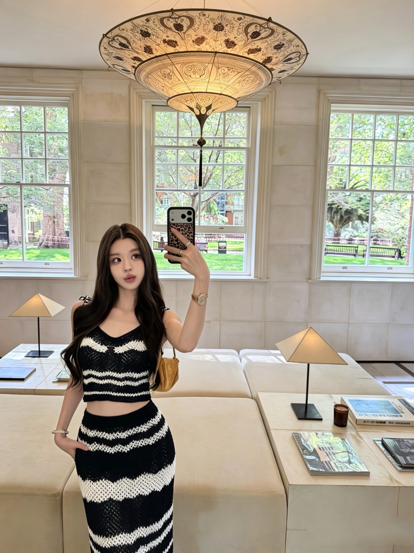 Chan New Crochet Ripple Tank Top Set