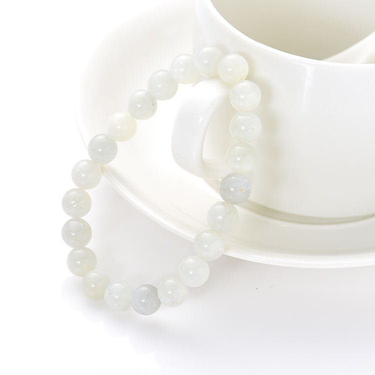 Moonstone Beaded Bracelet with Buddha Charm