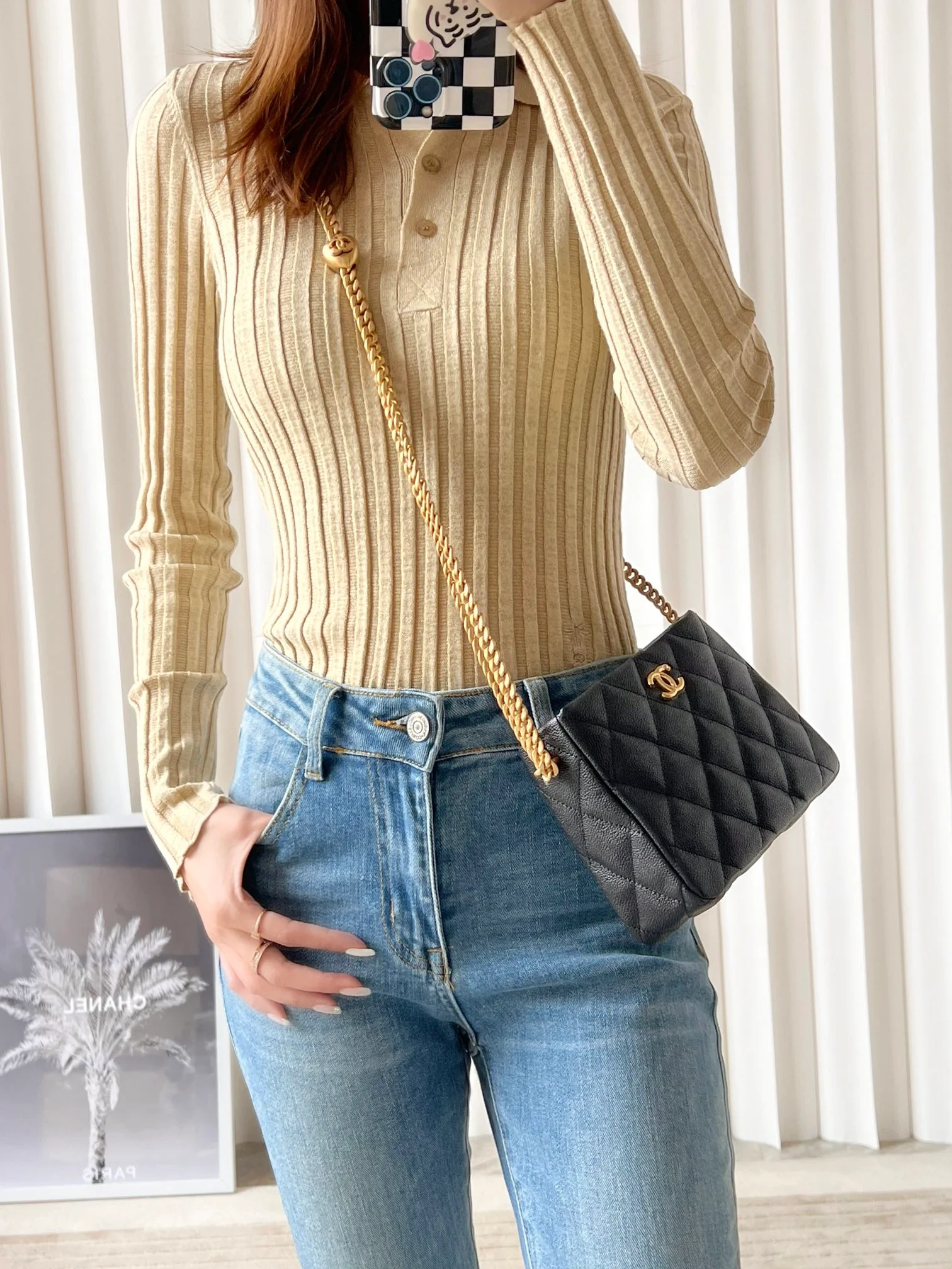 Chan New 23p Heart-shaped HoBo bag