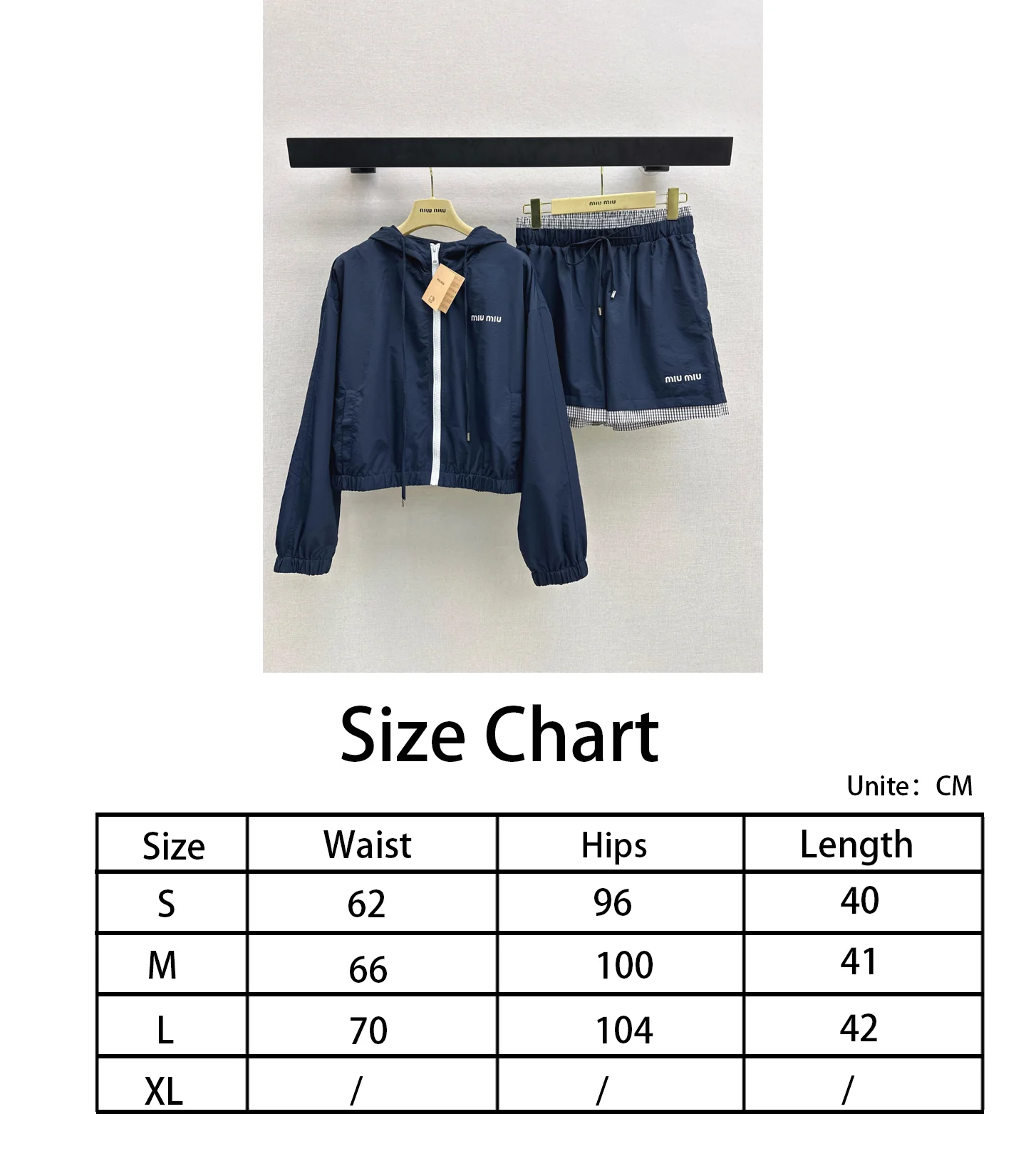 Miu NEW hooded jacket short set