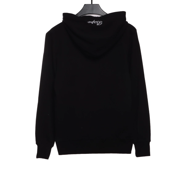 BAPE ape head logo colorful print hoodie Black