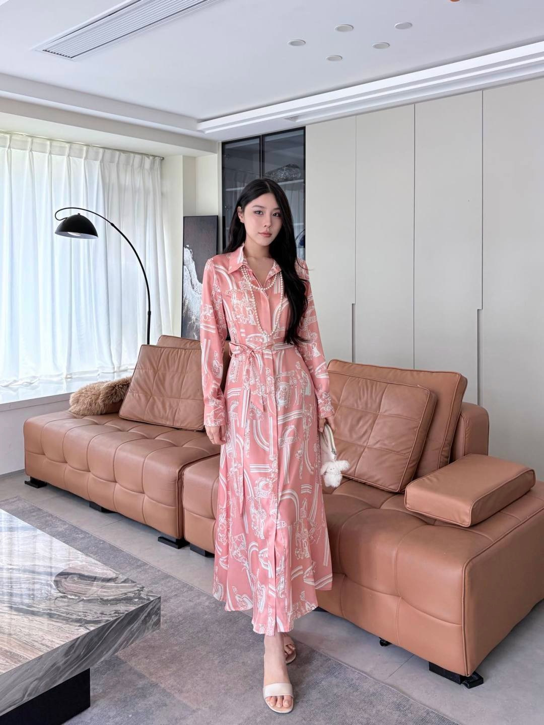 Herm New Printed silk dress