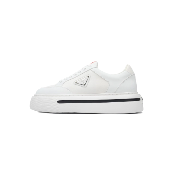 Prada Platform Sneakers White Plaid