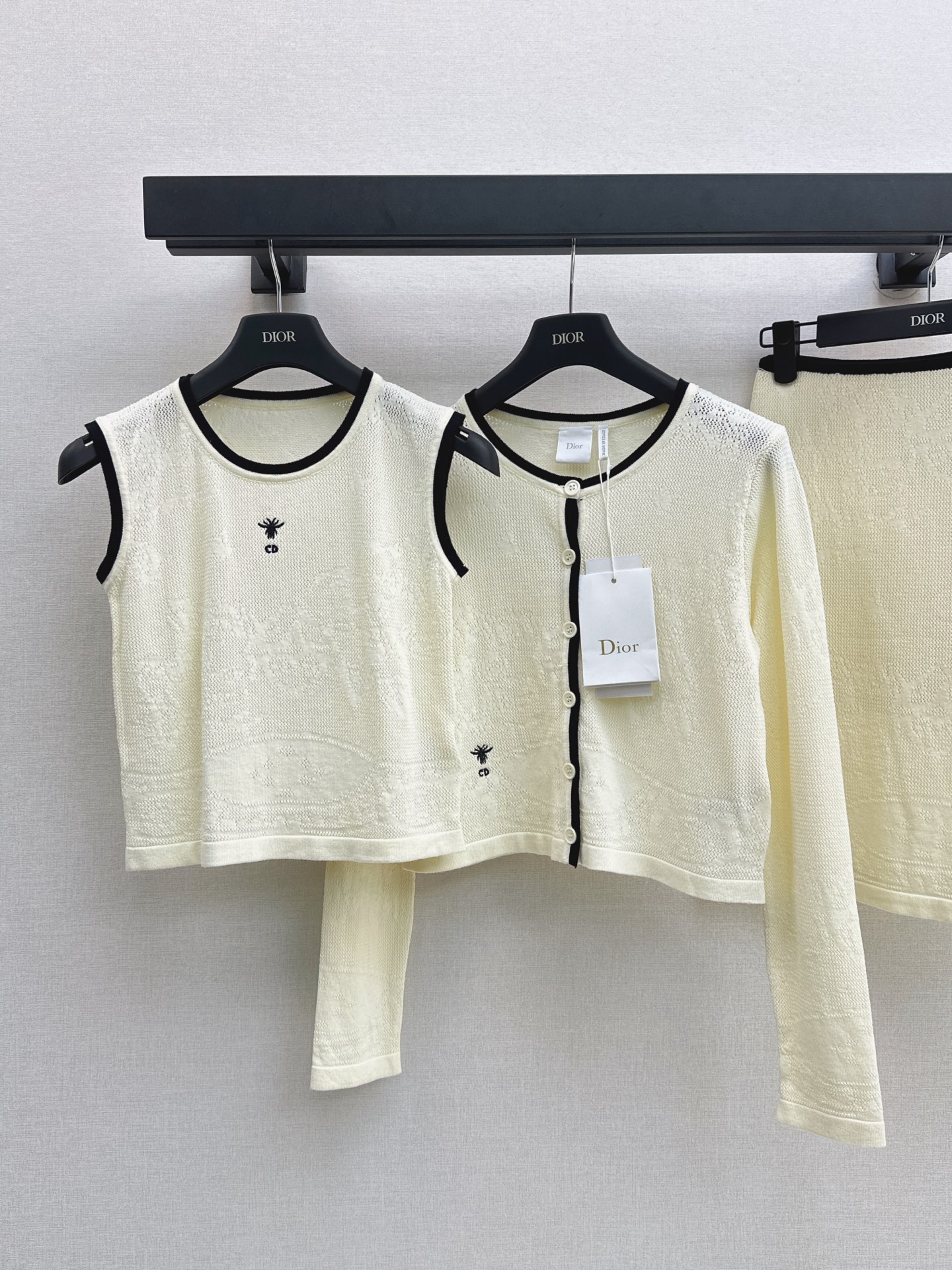CD New Jacquard Embroidered Knit Three-Piece Set