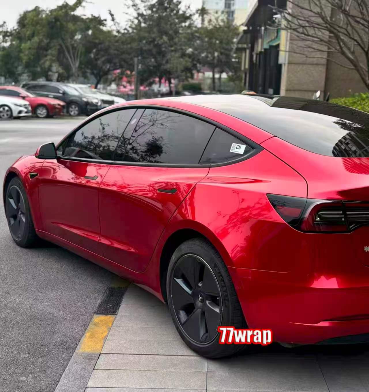 Glossy Candy Red Vinyl Wrap Sticker 5ft x 50ft + 5D black carbon fiber sticker 5ft x 10ft