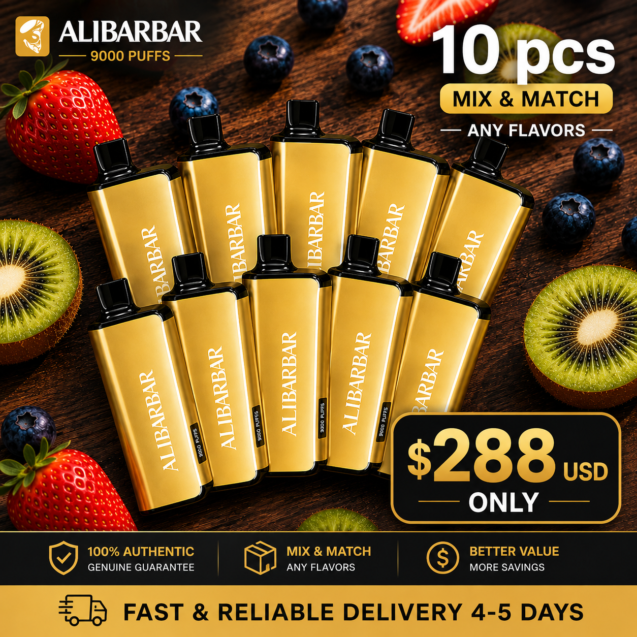 Alibarbar 9000 Puffs Disposable Vape⚡