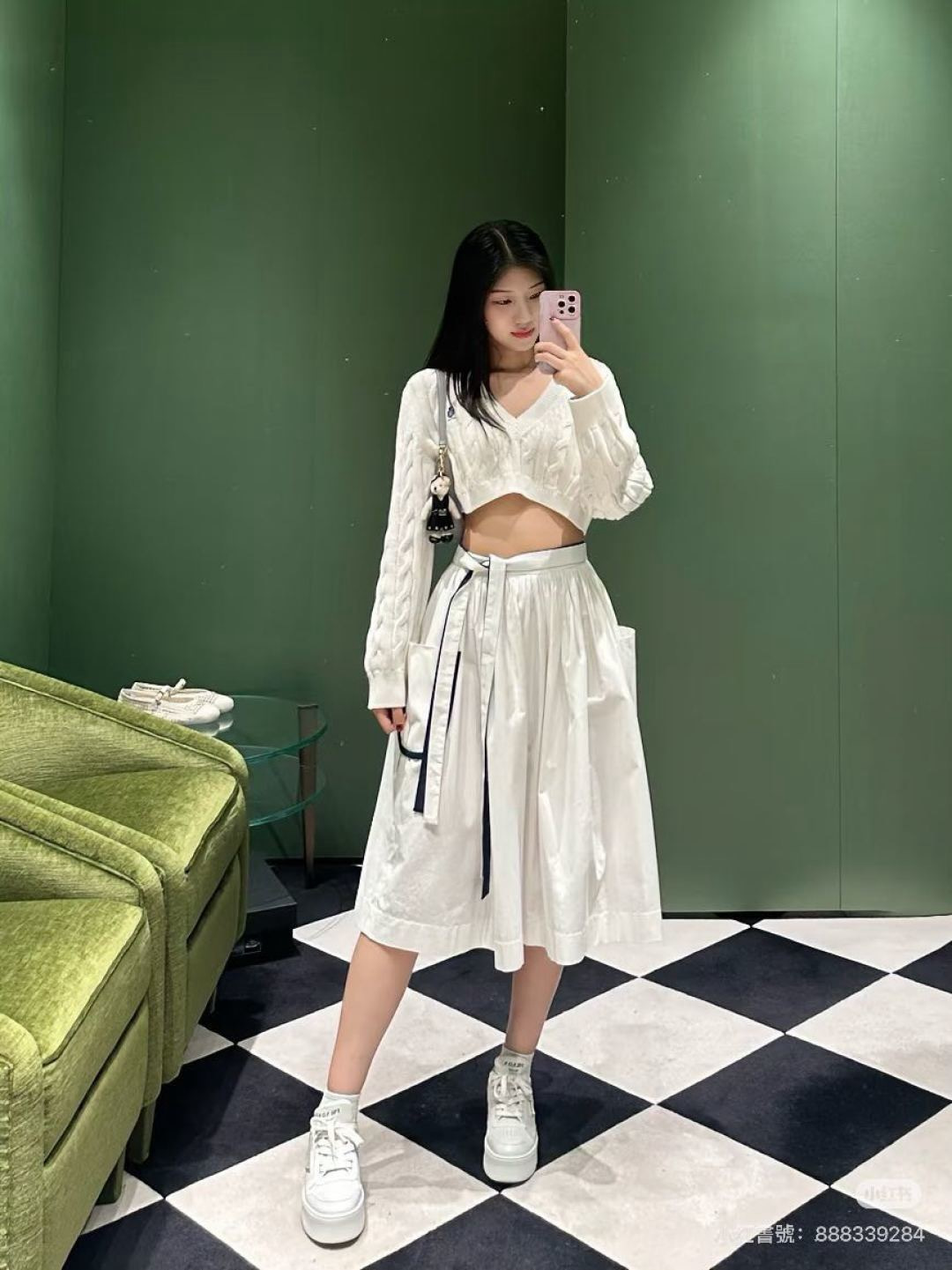 Pra New Color-block Tie-strap skirt