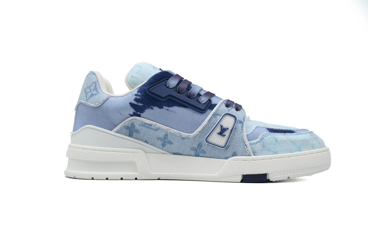Pkkicks God Batch LOUIS VUITTON Trainer XS Rendering Blue Cloth
