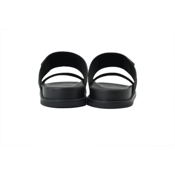 HERMES Lychee Grain Button Slides