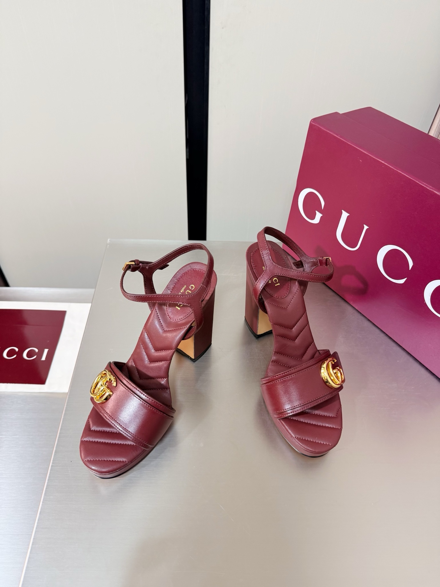 Gucc New Double G Accessories Chunky Heel Shoes