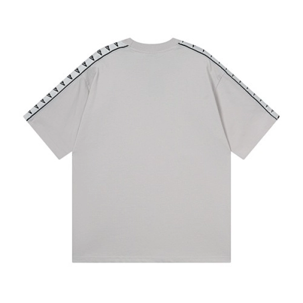 Balenciaga Clothes Washed & Distressed T-Shirt With 3B Artistic Webbing Accents Sleeves Black/Apricot