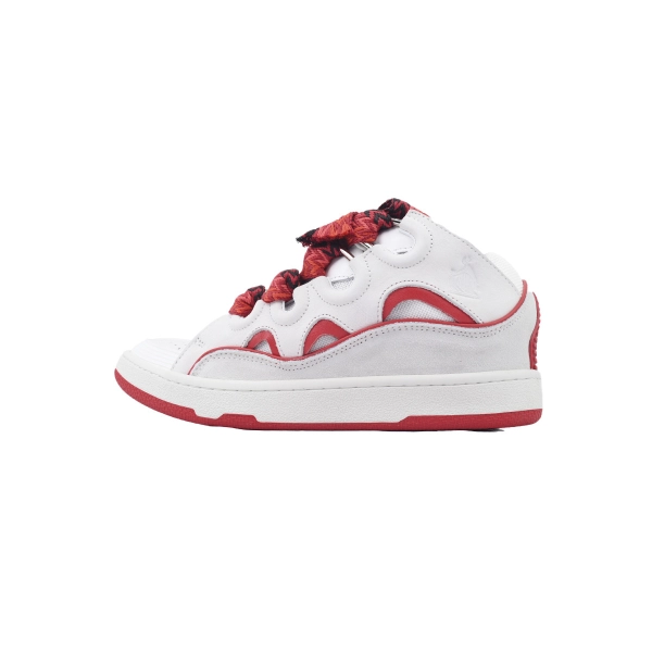 Lanvin Leather Curb White Red