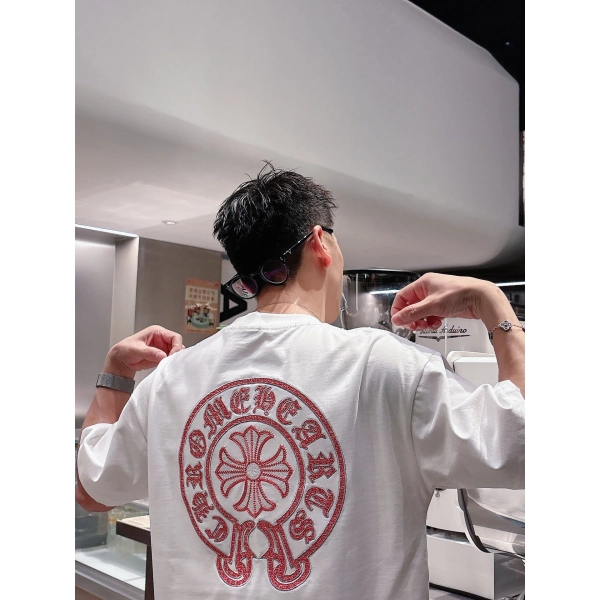 Chrome Hearts Heavyweight Sanskrit Scroll Embroidery Crew Neck T-Shirt white