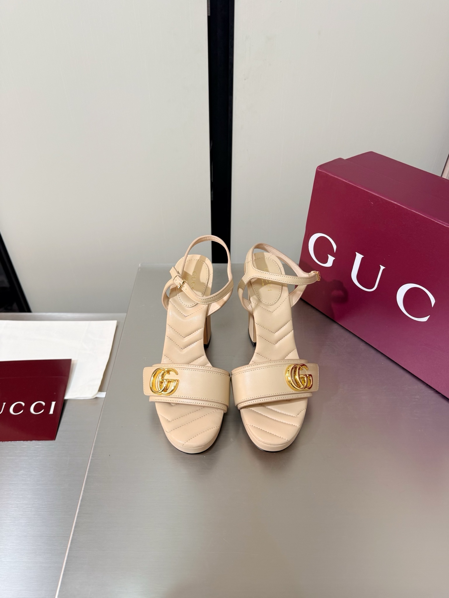 Gucc New Double G Accessories Chunky Heel Shoes